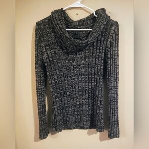 Apt. 9 Women's Charcoal and Light Gray Cowl Neck Sweater